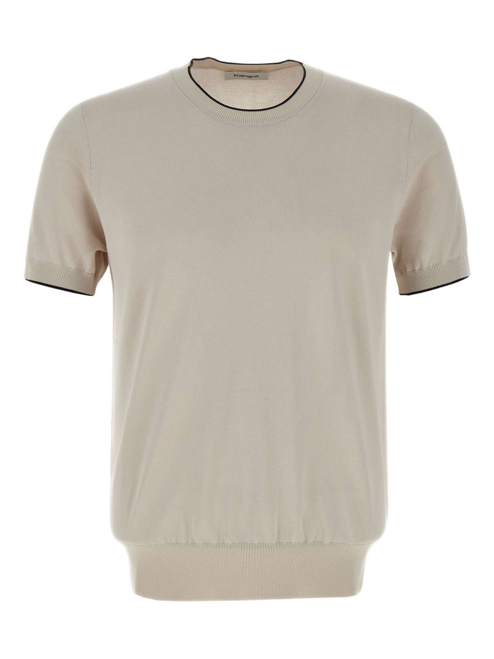 Ribbed crew-neck T-shirt - Neutrals