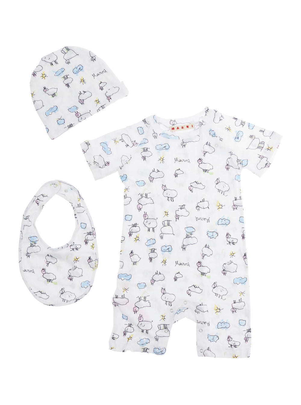 All-Over Print Bodysuit — White