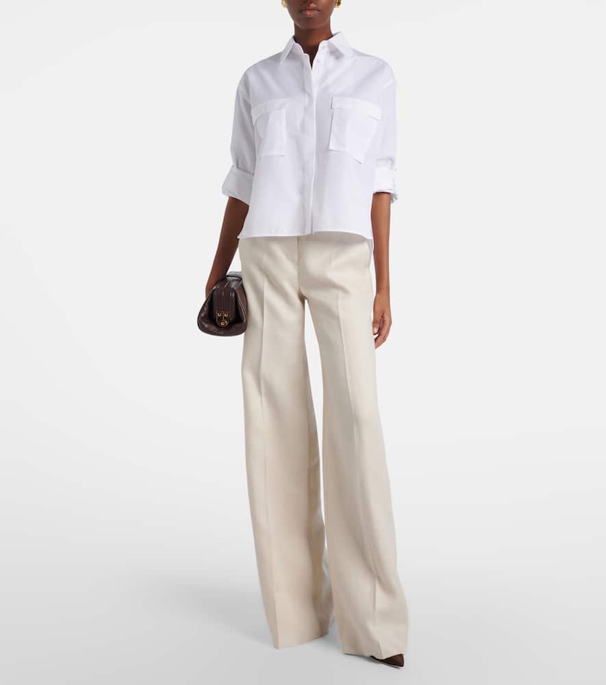Badesse high-rise linen wide-leg pants