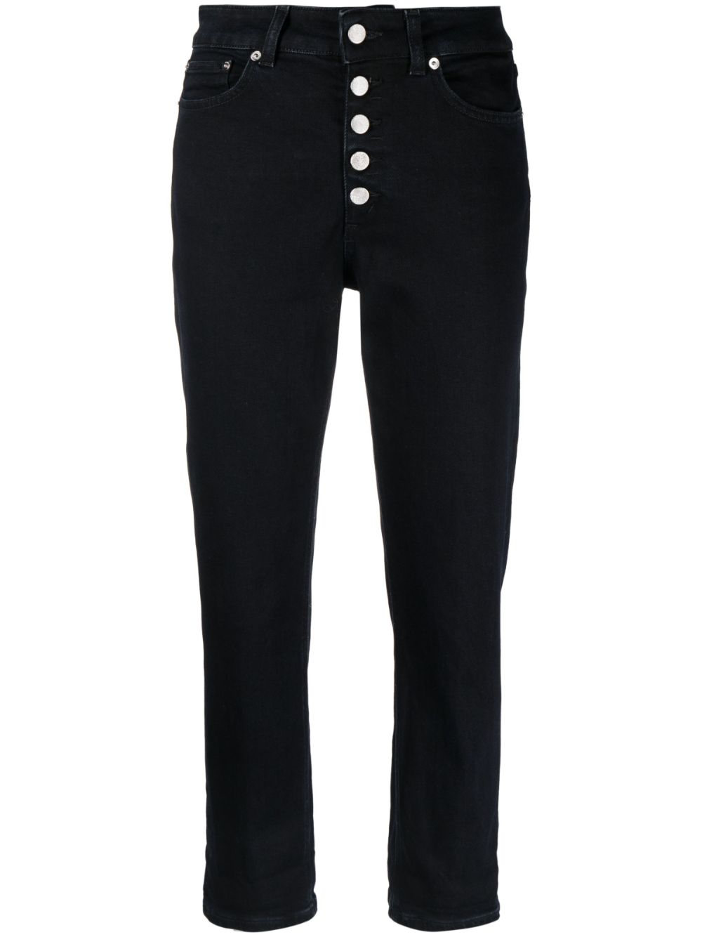 High-waisted cropped jeans - Blue