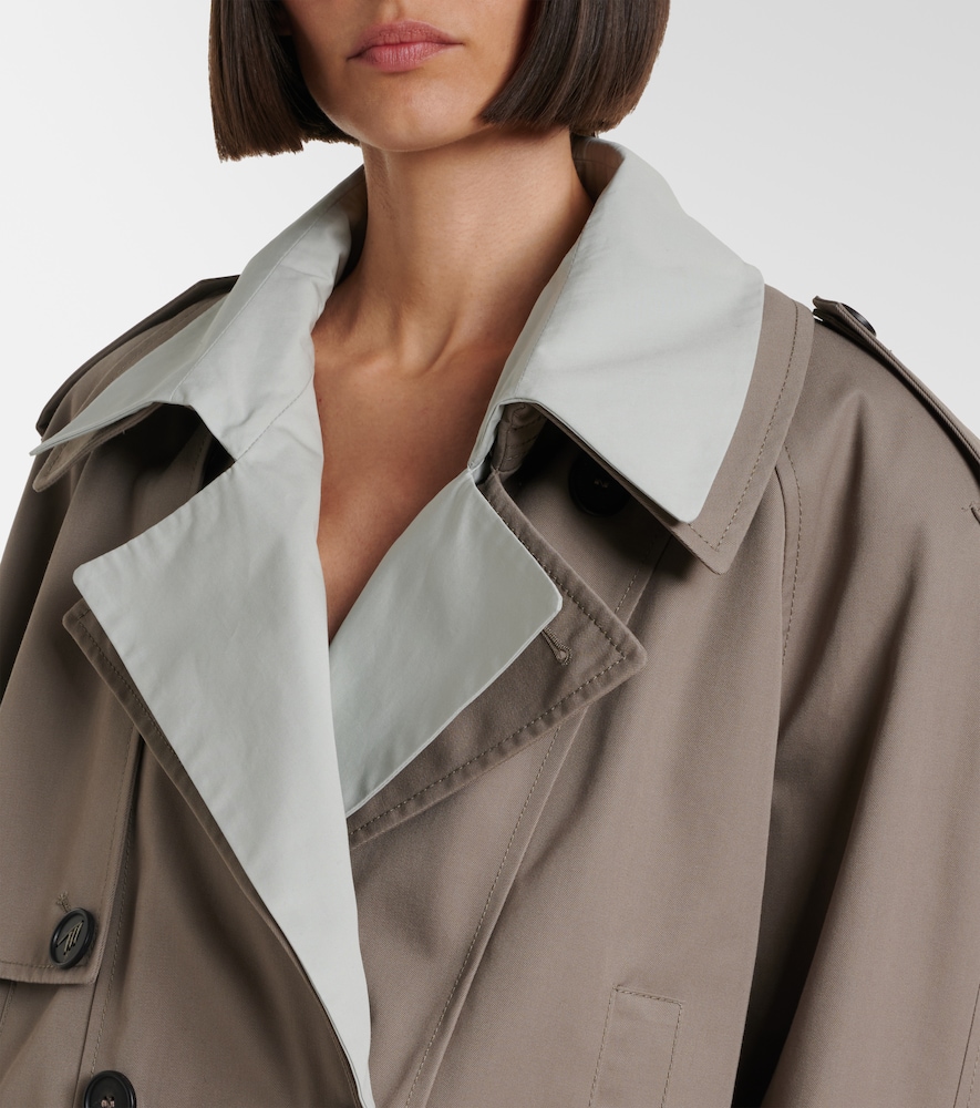 Cropped gabardine trench coat