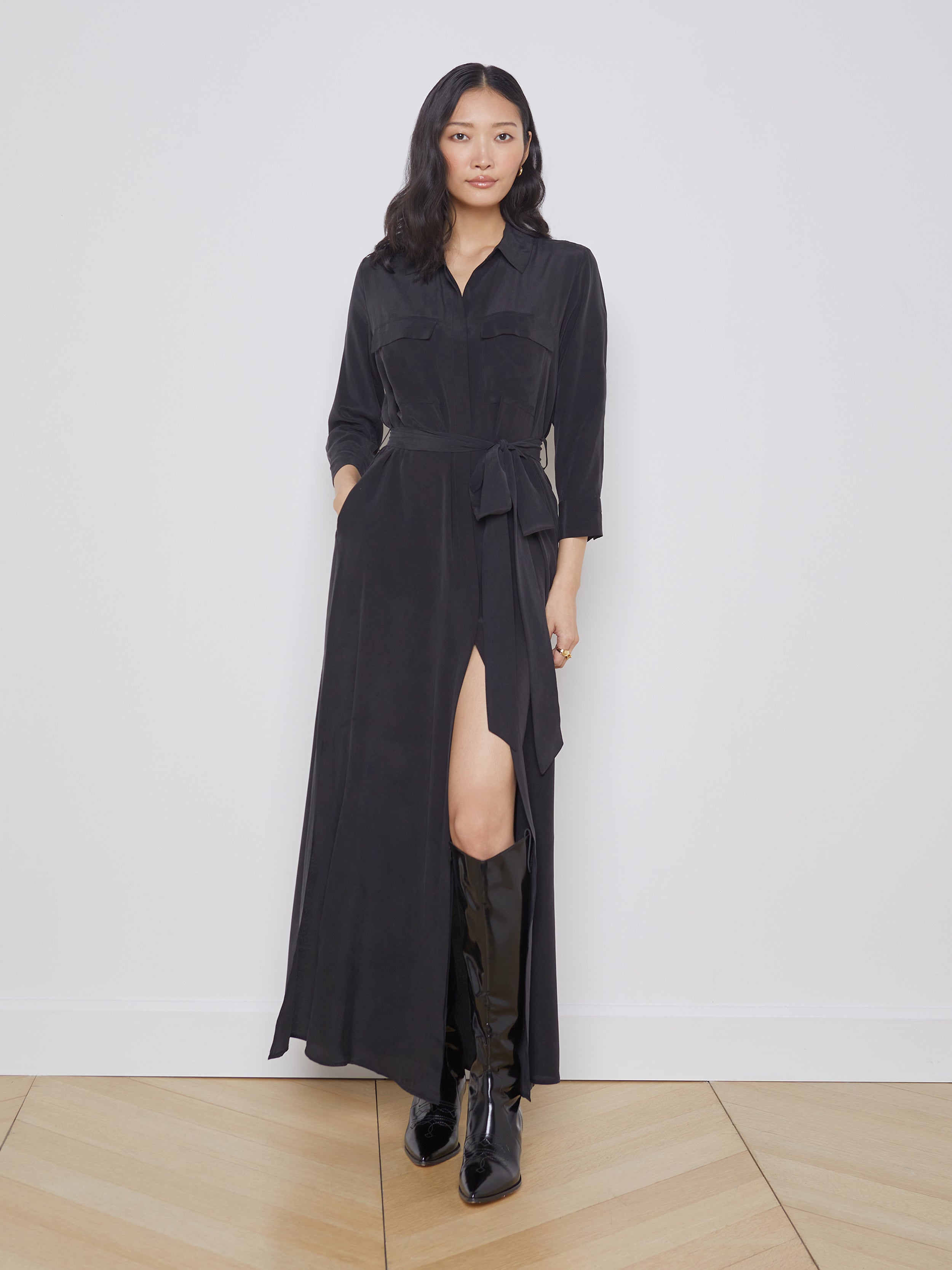 Cameron Shirt Dress In Black