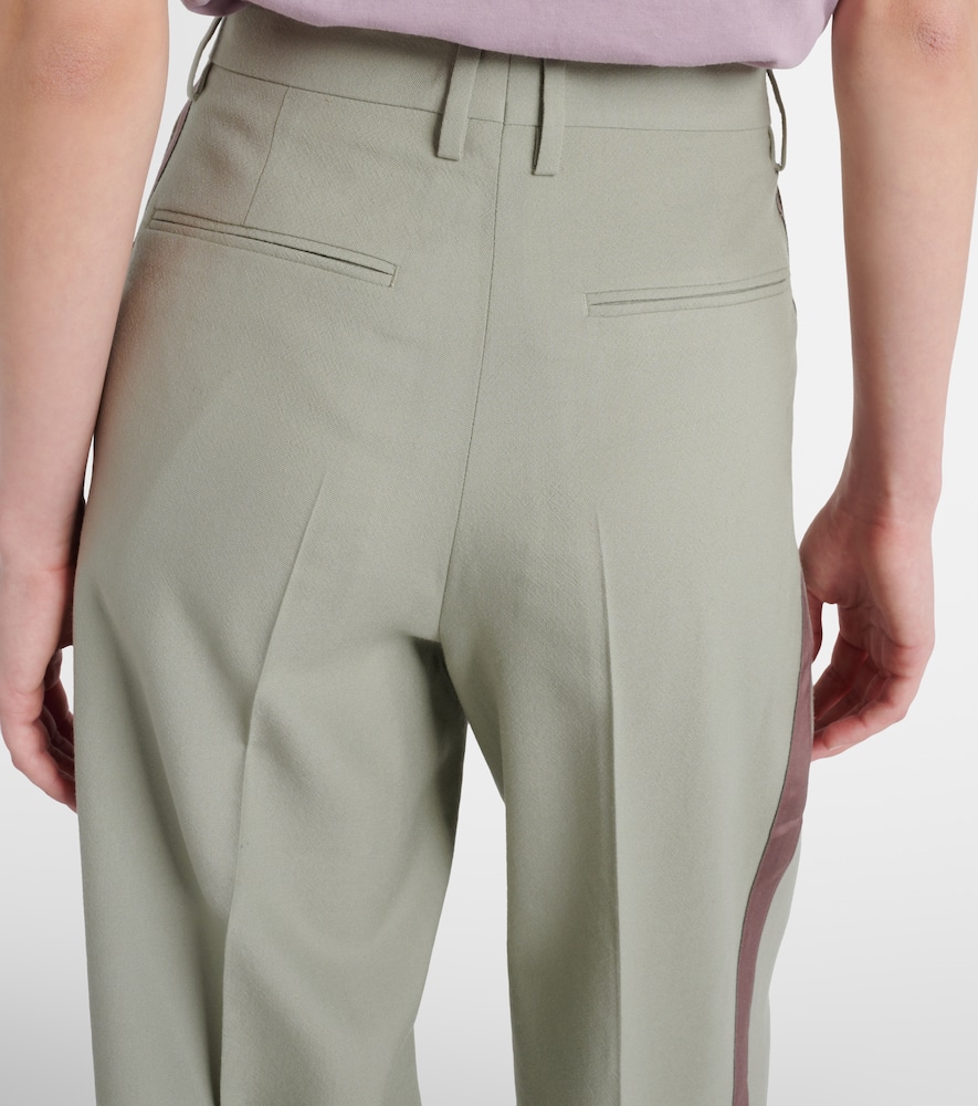 Mid-rise wool straight pants