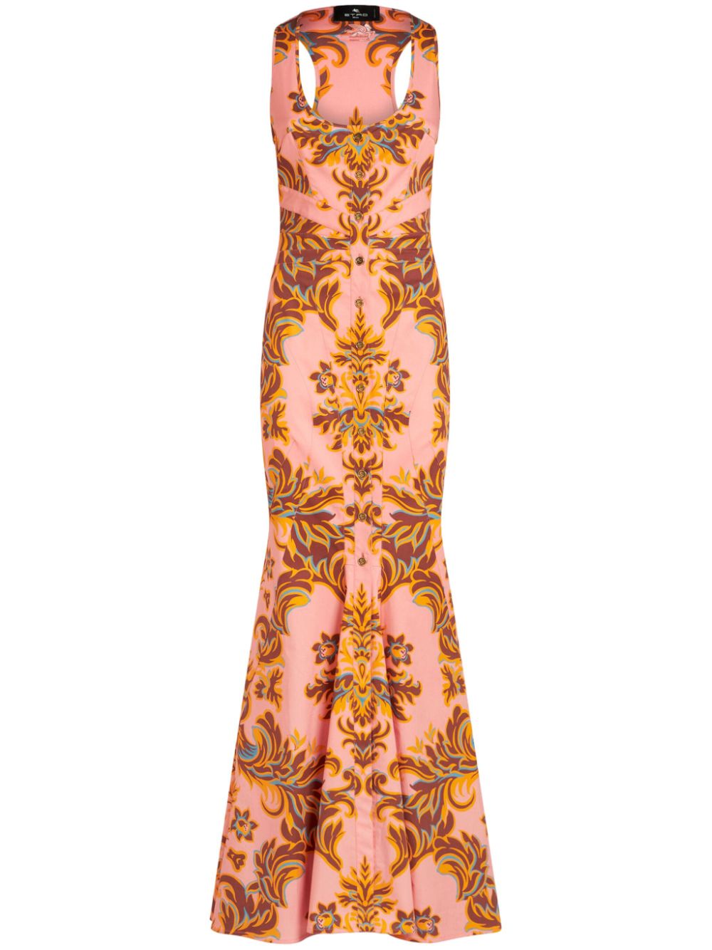 Floral-print mermaid gown - Pink