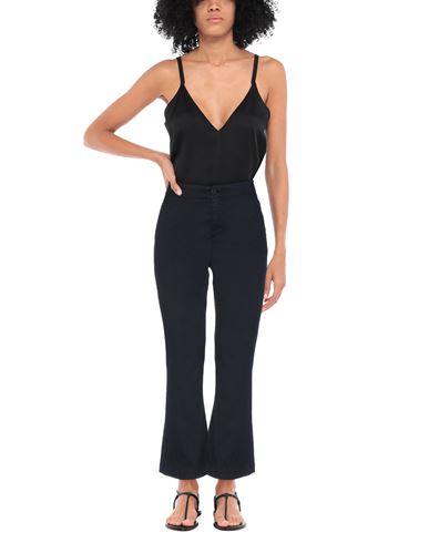 Woman Pants Midnight blue Size L Cotton, Elastane