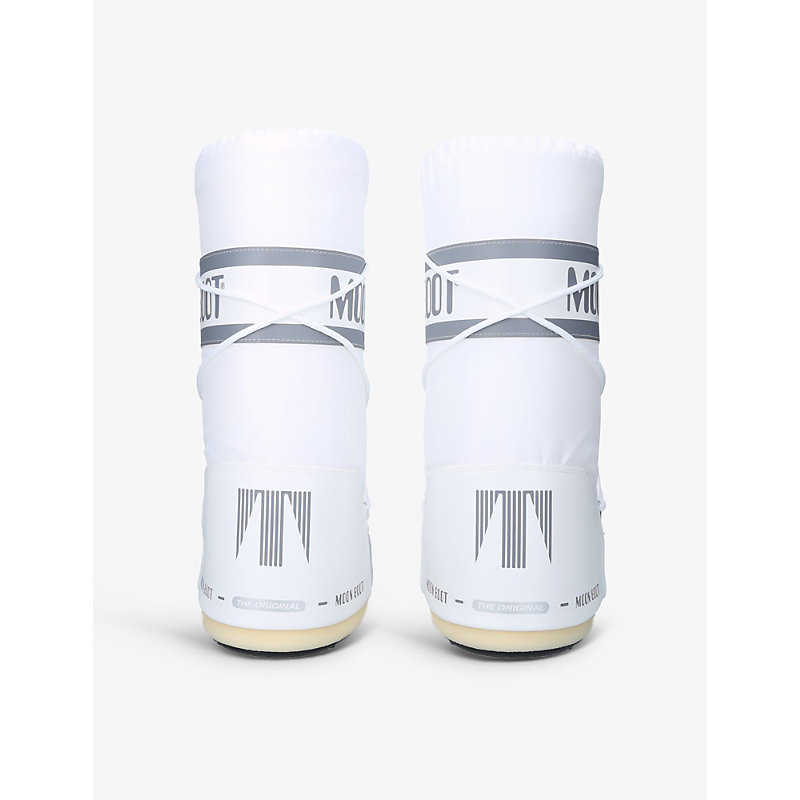 Womens White Icon Junior Branded Nylon Snow Boots
