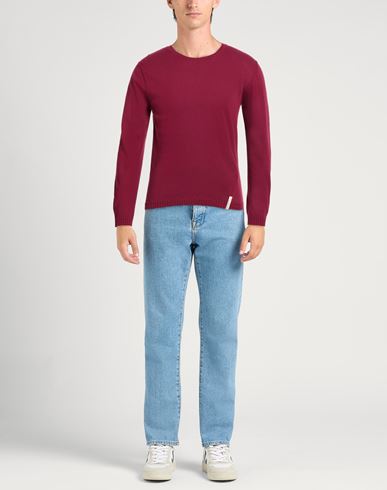Patrizio Piscaglia Man Sweater Burgundy Size 38 Cotton