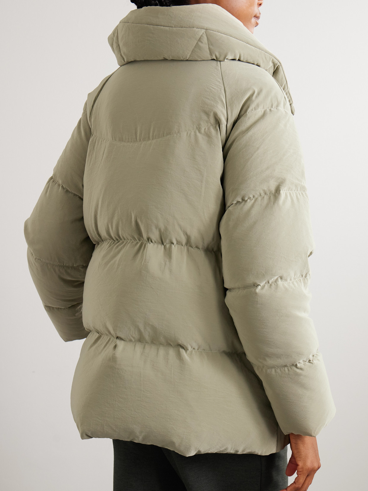 Valencia Quilted Crinkled-shell Down Jacket - Light green