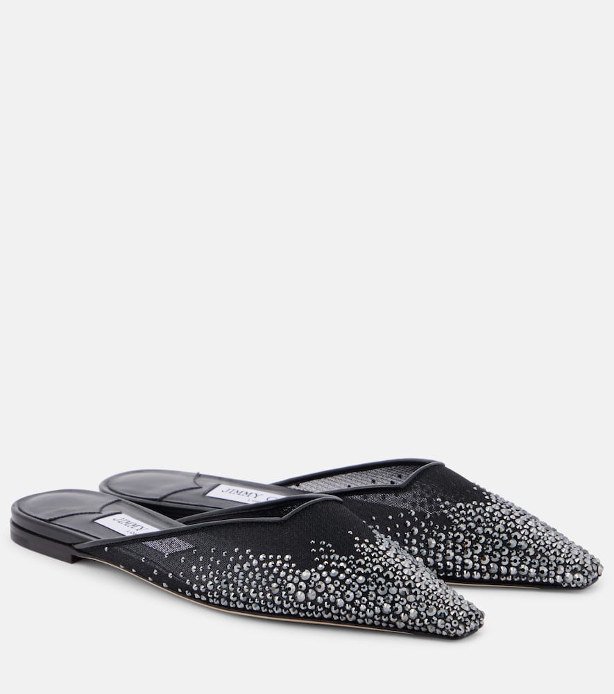 Jimmy Choo Vivi embellished mesh mules