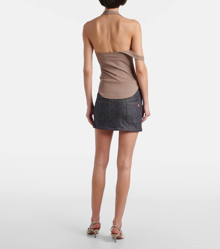 Courrèges Undressed 90's ribbed-knit cotton top