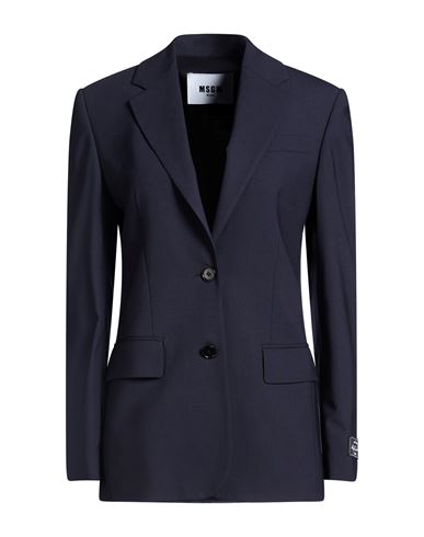 Woman Blazer Midnight blue Size 6 Virgin Wool, Elastane