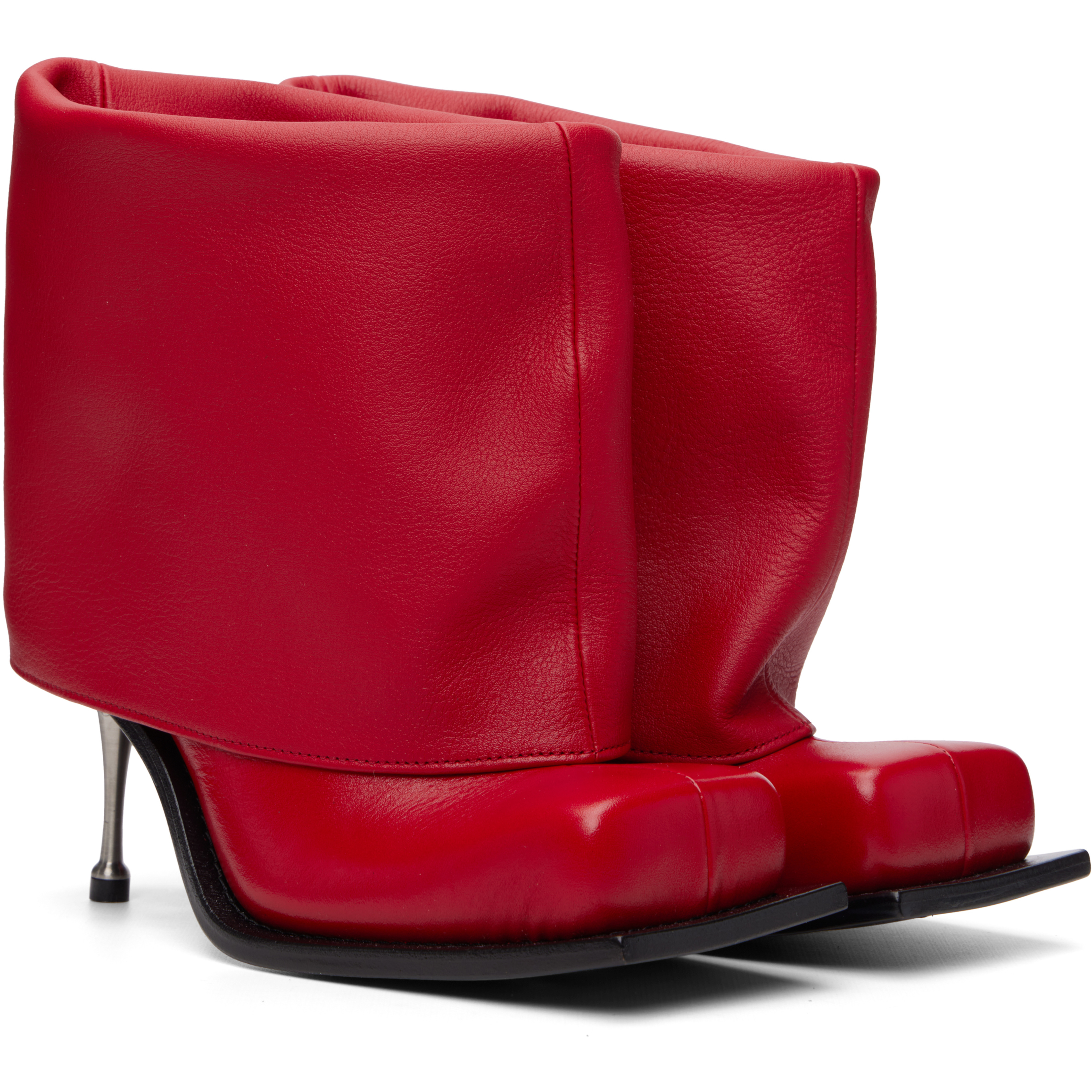 Red Iman Stiletto Heel Boots