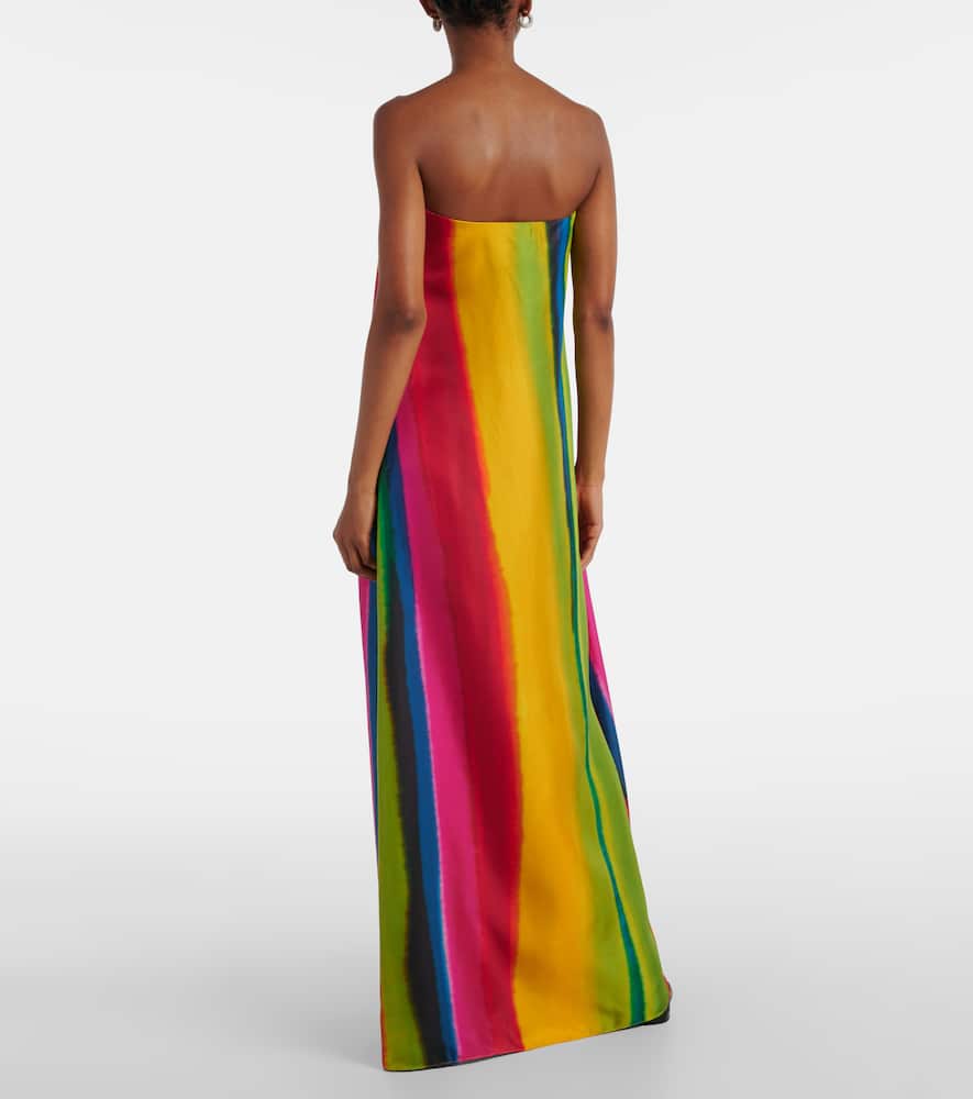 Aura striped silk satin maxi dress