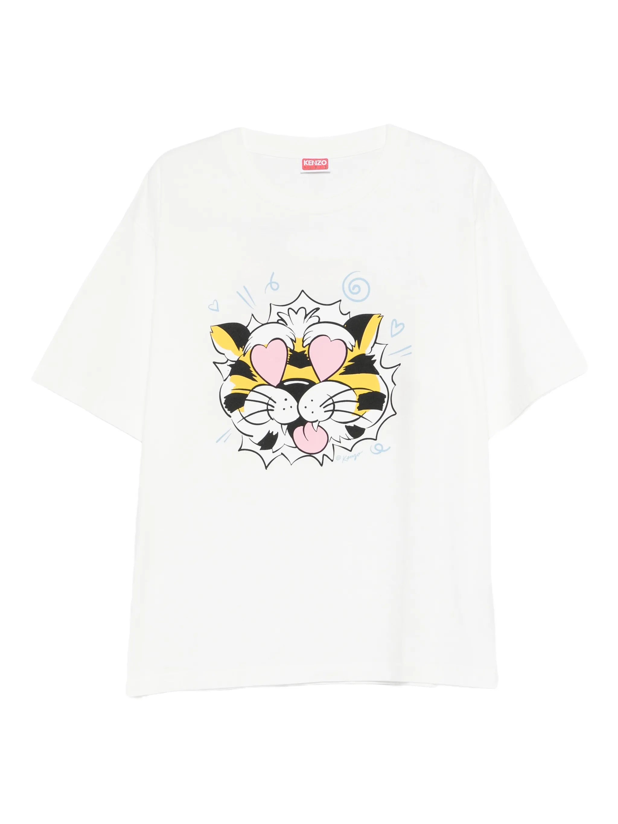 Oversized Lightweight T-Shirt with Wild Tiger Print on Front and Back