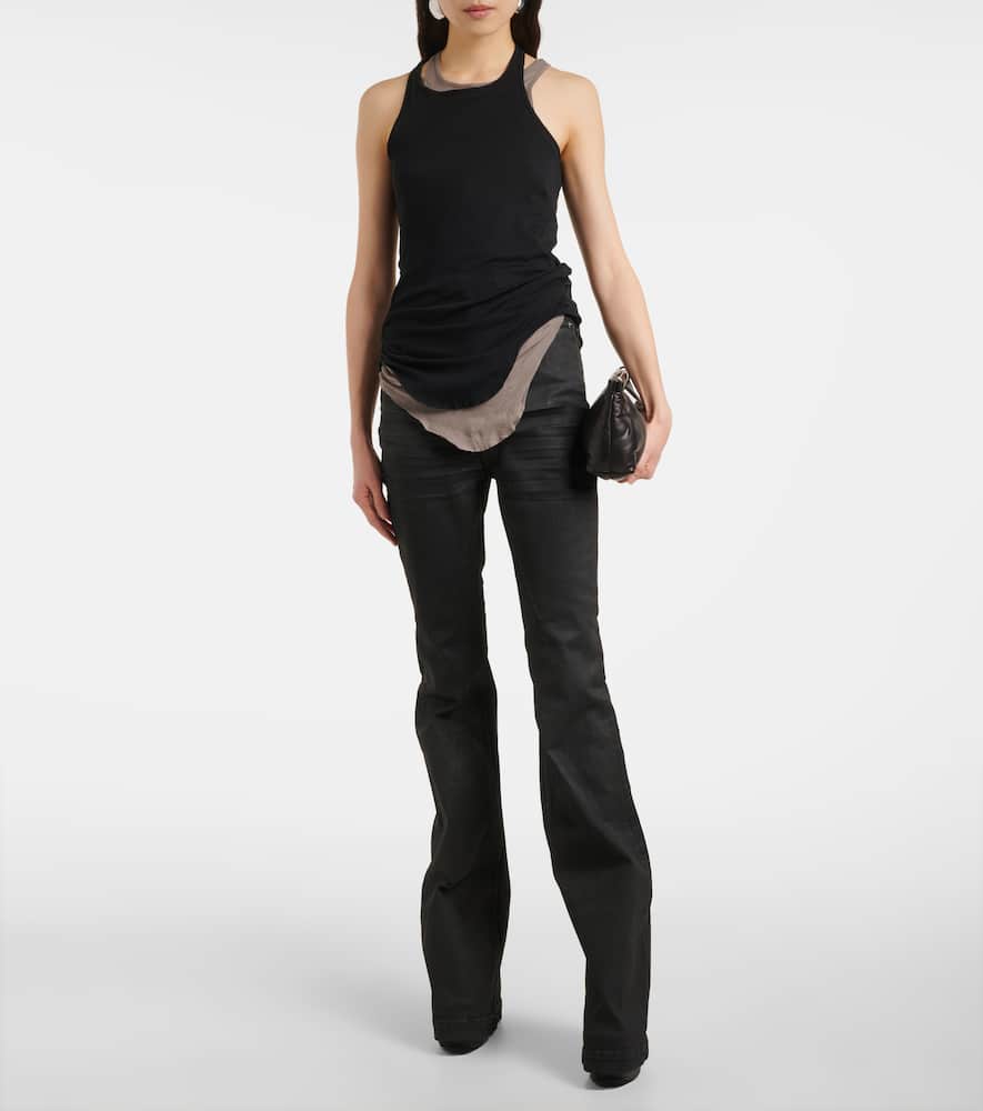 Ribbed-knit cotton tank top