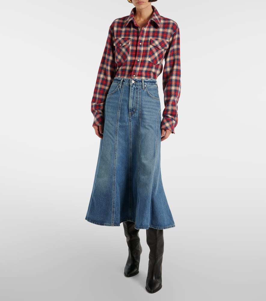 Gaucho Vintage denim maxi skirt