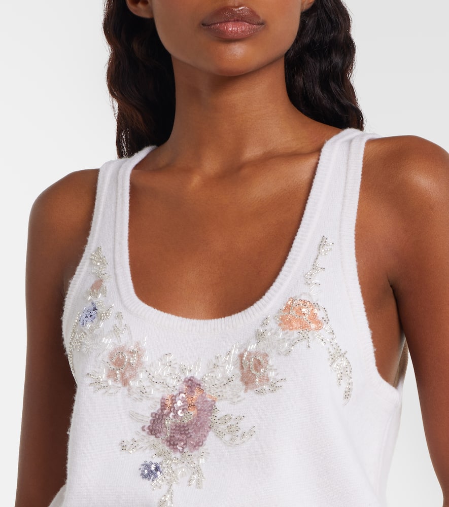 Sequined wool and cashmere top