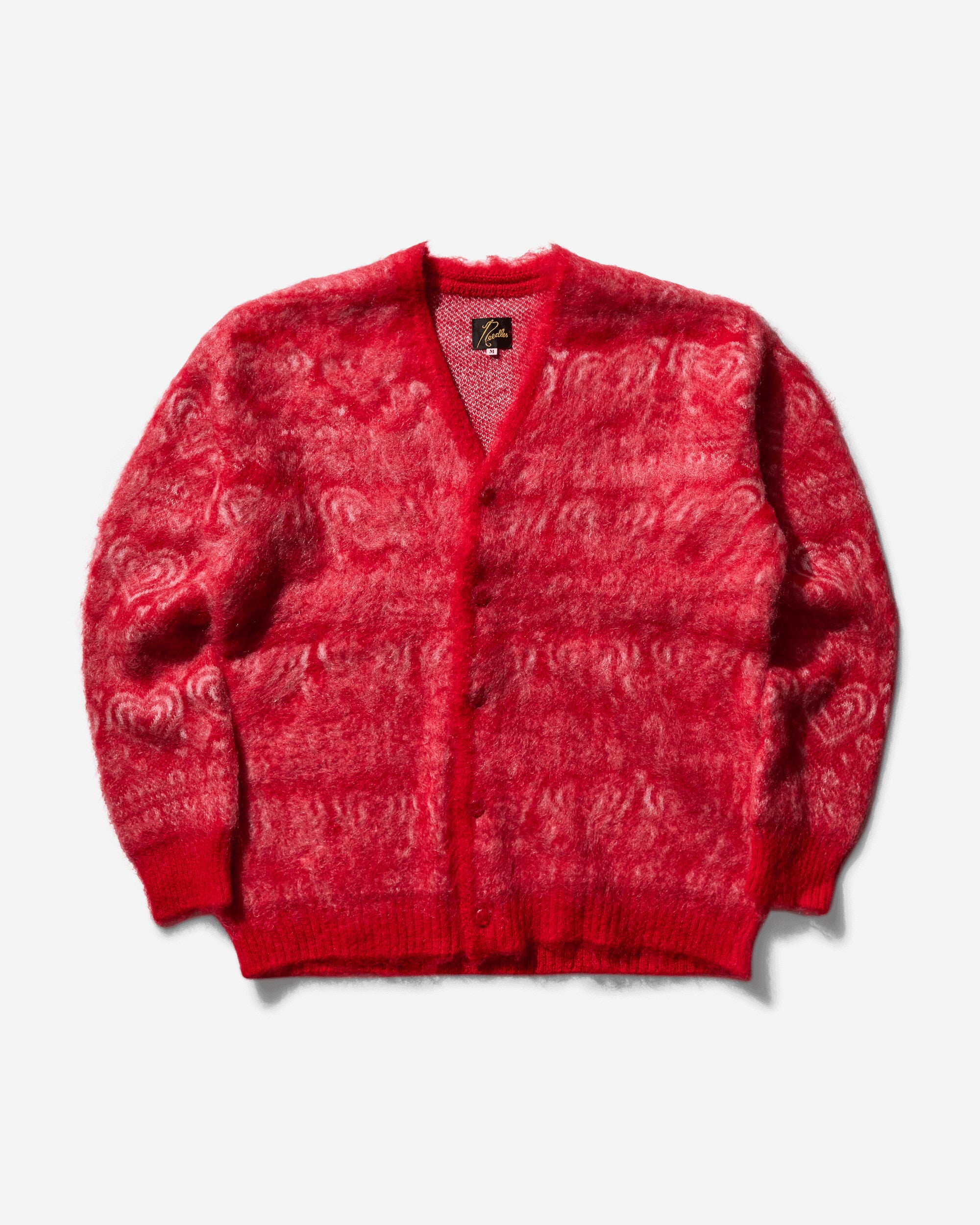 Women's Heart Mohair Cardigan in Red