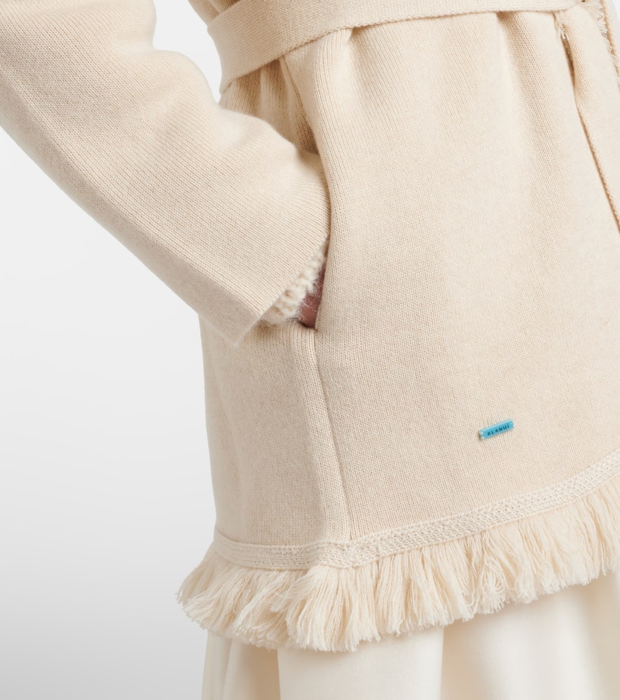 Finest fringed cashmere and cotton cardigan