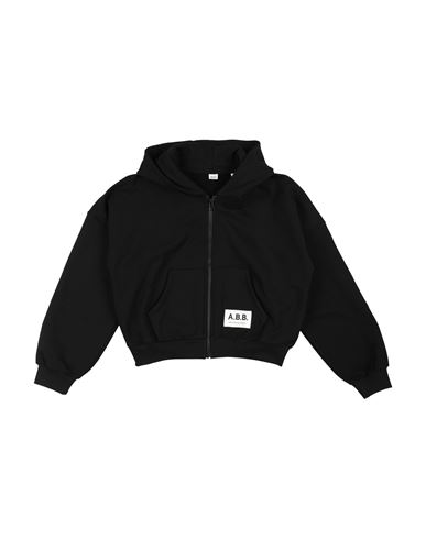 Kid Girl Sweatshirt Black Size 14 Cotton, Elastane