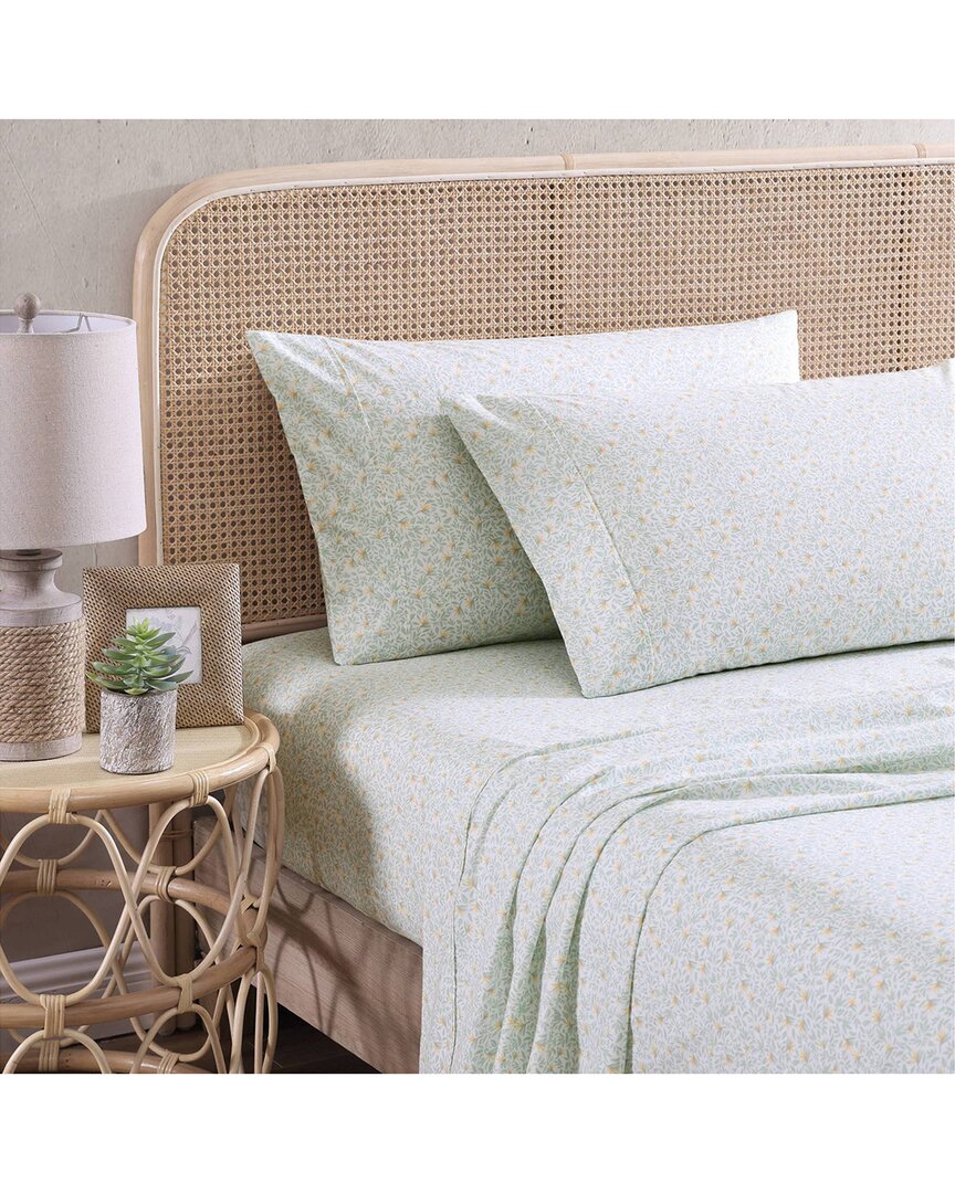 Crane Flower 100% Cotton Percale Sheet Set