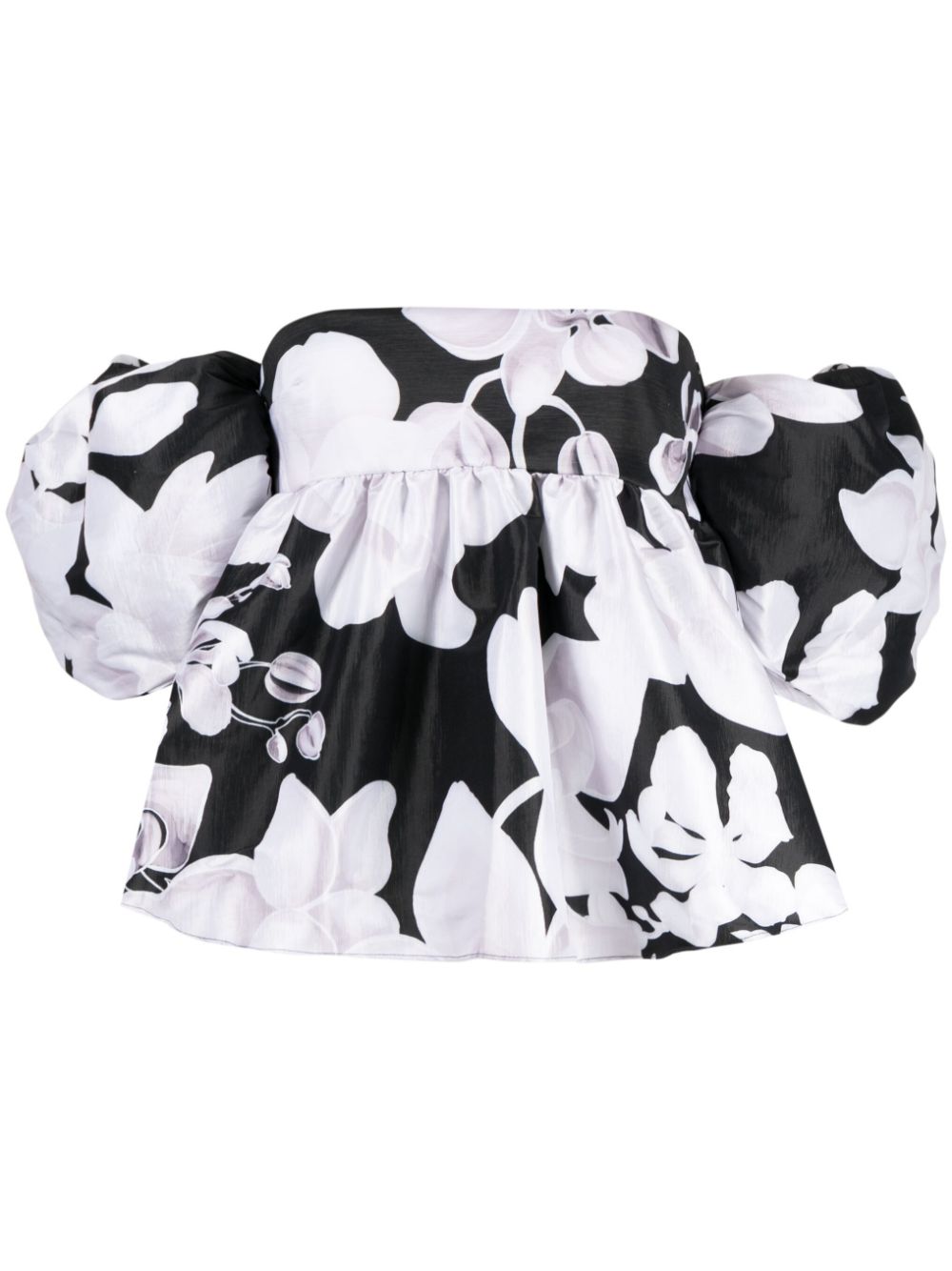 Ally Orchid-print blouse - Black