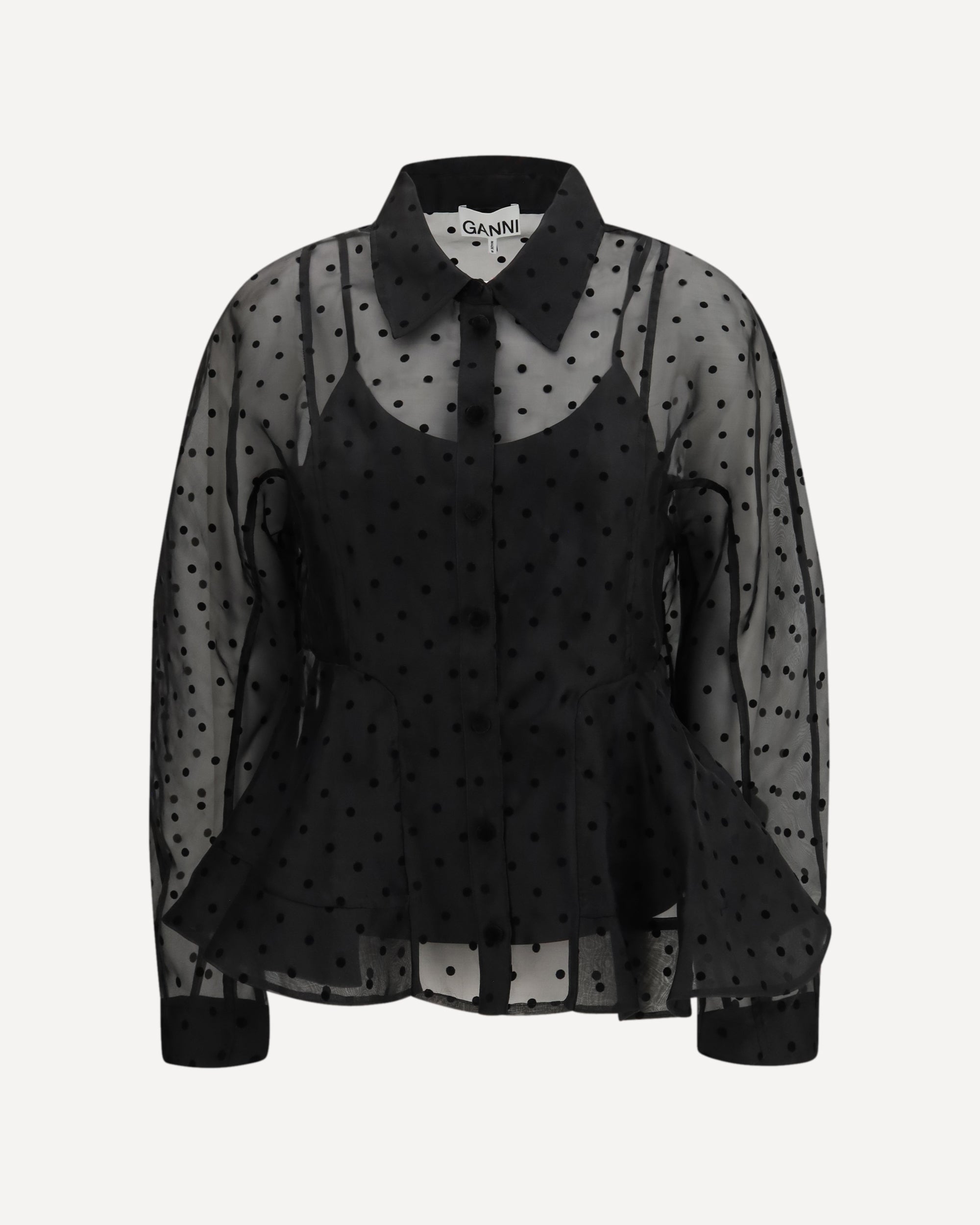 Polka dot organza Shirt Female 36