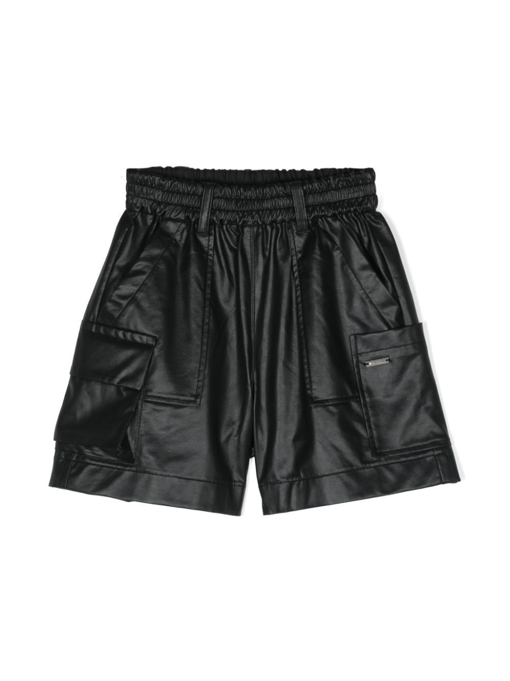 Logo-appliqué cargo shorts - Black
