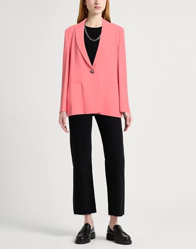 Woman Blazer Coral Size 6 Viscose, Elastane