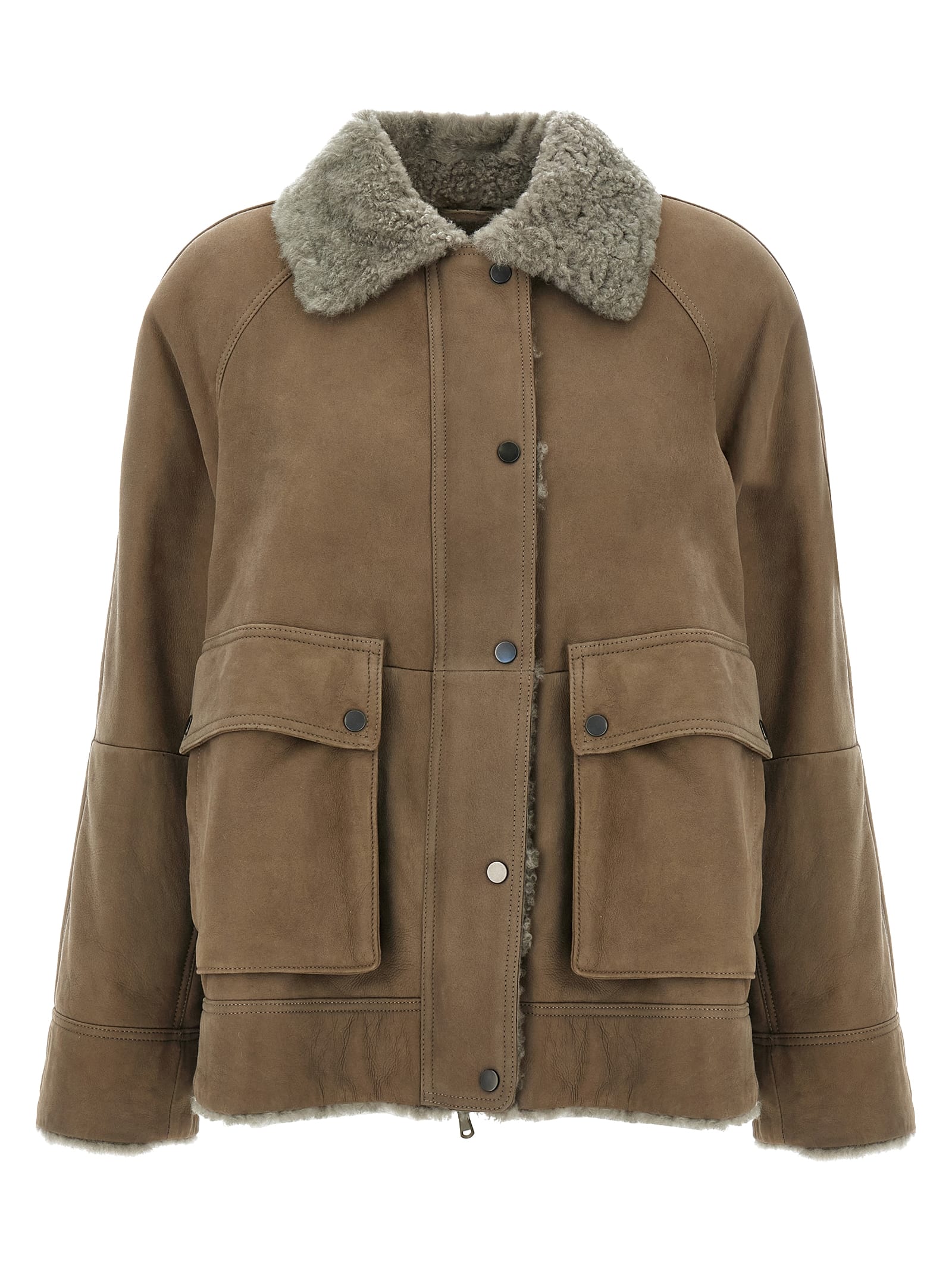 Zip-up bomber jacket - Brown