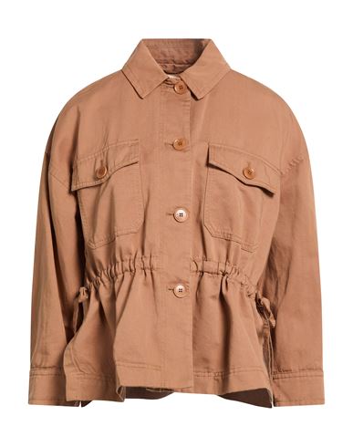 Woman Jacket Light brown Size 10 Cotton, Linen