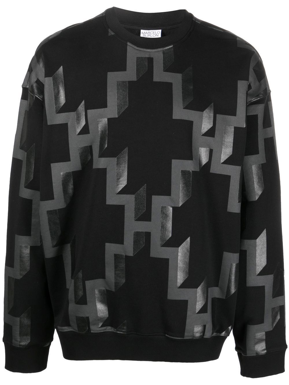 Logo-print cotton sweatshirt - 1007 BLACK DARK GREY
