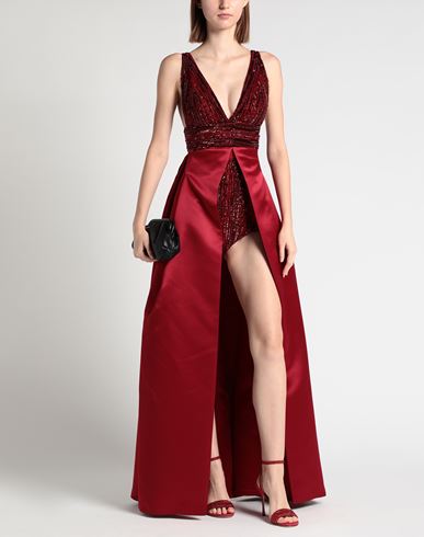 Woman Maxi dress Red Size 4 Polyamide, Polyester