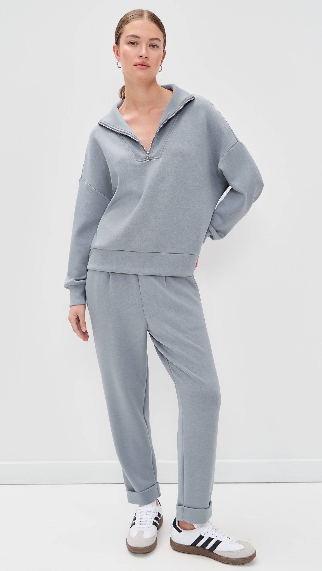 Hawley Half Zip Sweatshirt Wind Blue