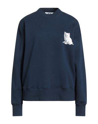 Woman Sweatshirt Navy Size S Cotton