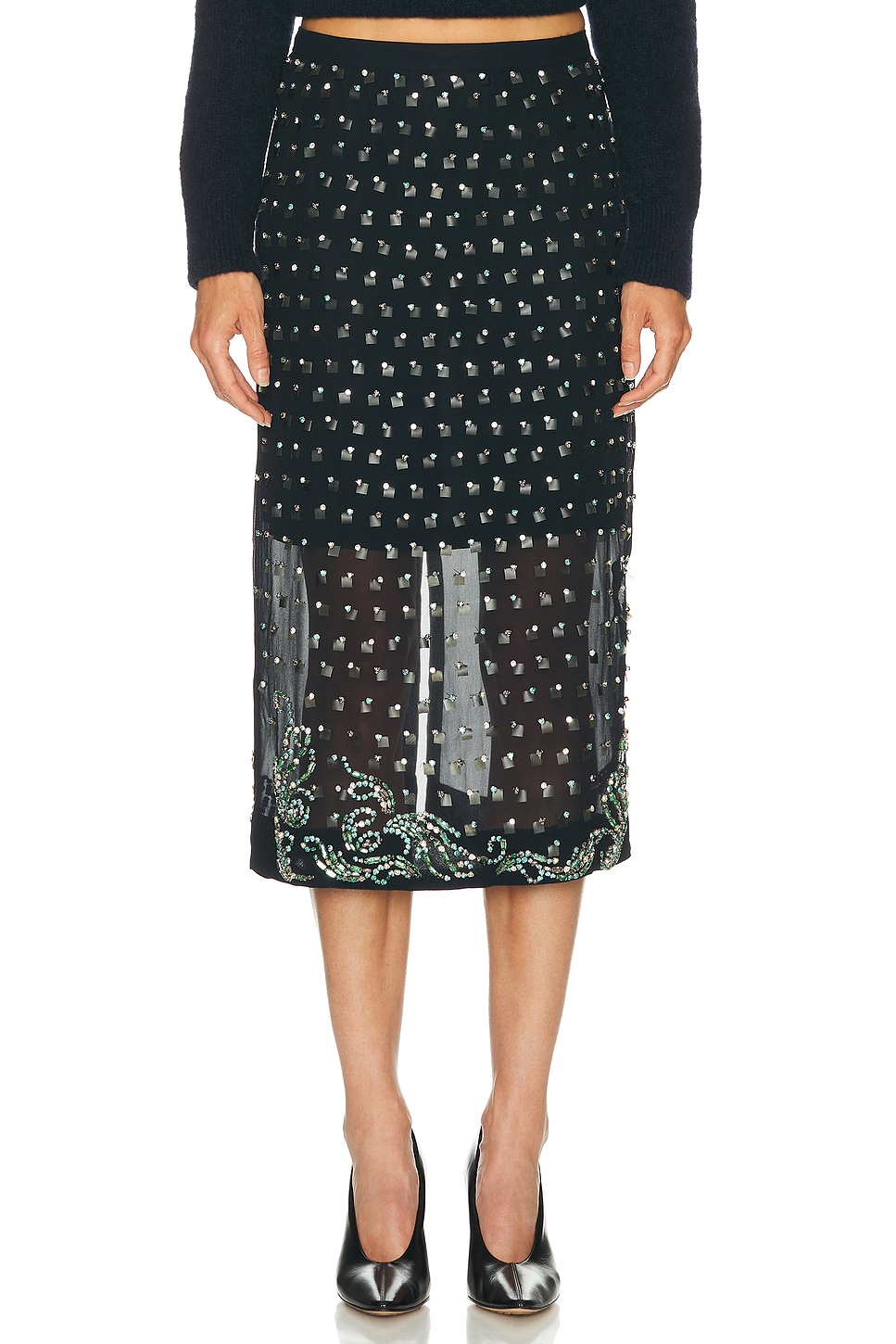 Dries Van Noten Sokna Skirt in Navy - Navy. 34 also in