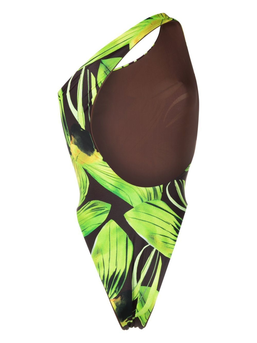 0-0-0 floral-print swimsuit - Green