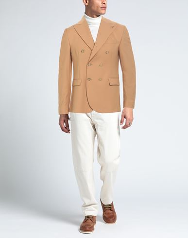 Man Blazer Camel Size 36 Polyester, Viscose, Elastane