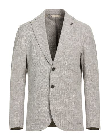 Man Blazer Light grey Size 40 Cotton, Viscose, Linen, Elastane