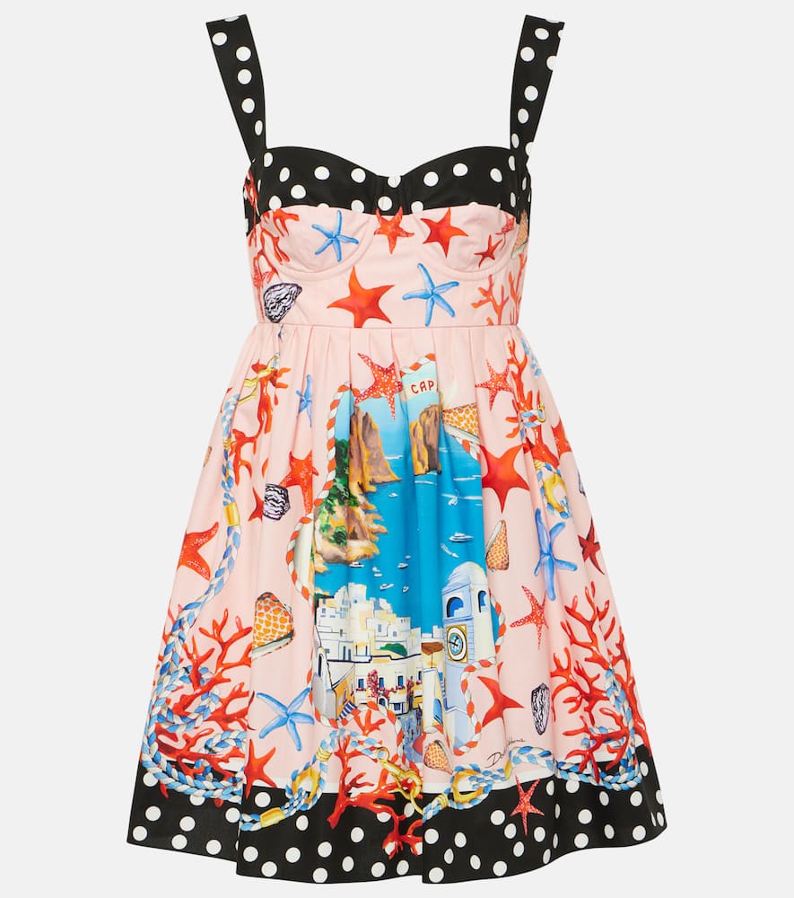 Capri printed cotton minidress