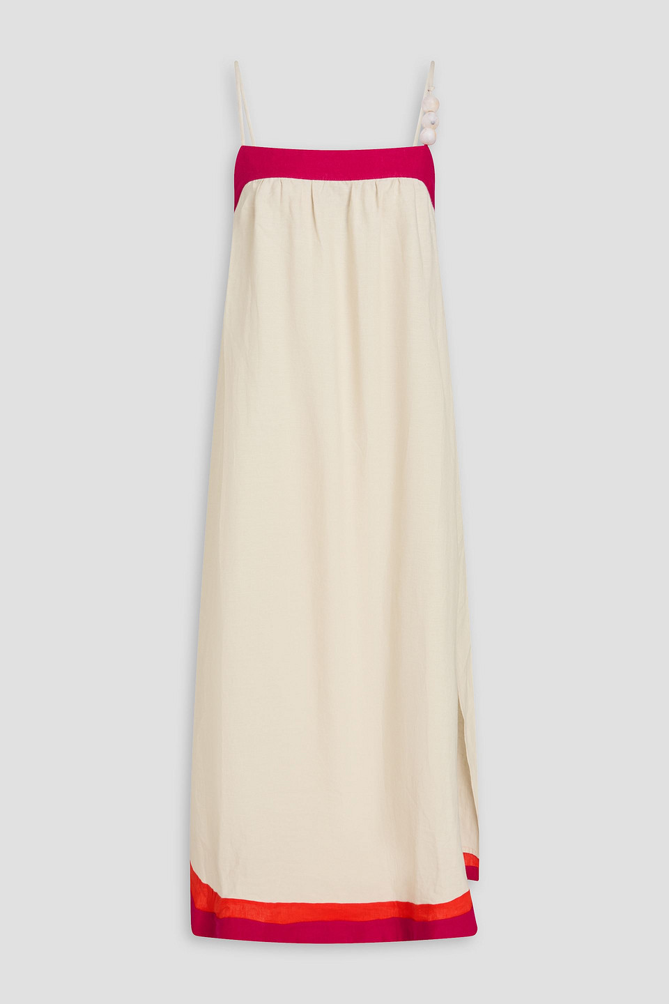 Vicky linen-canvas midi dress - White - L