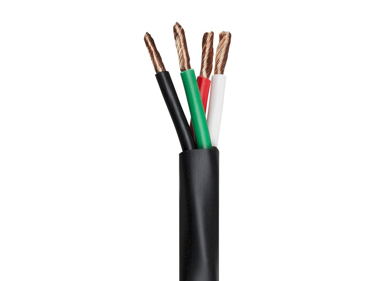 Speaker Wire, CMP Rated, 4-Conductor, 12AWG, 100ft, Black