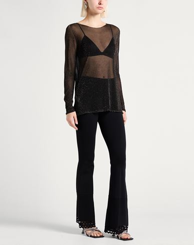 Woman Sweater Black Size S Viscose, Metallic Polyester
