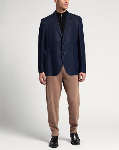 Man Blazer Navy Size 46 Linen