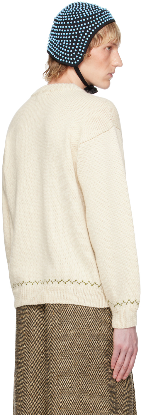 Bode Off-White Homestead Sampler Sweater