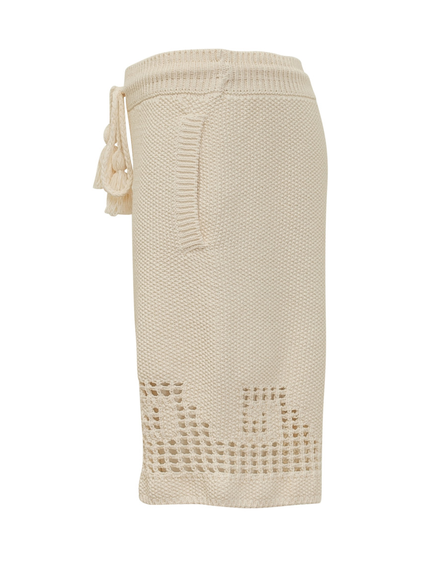 Off White Knitted Shorts