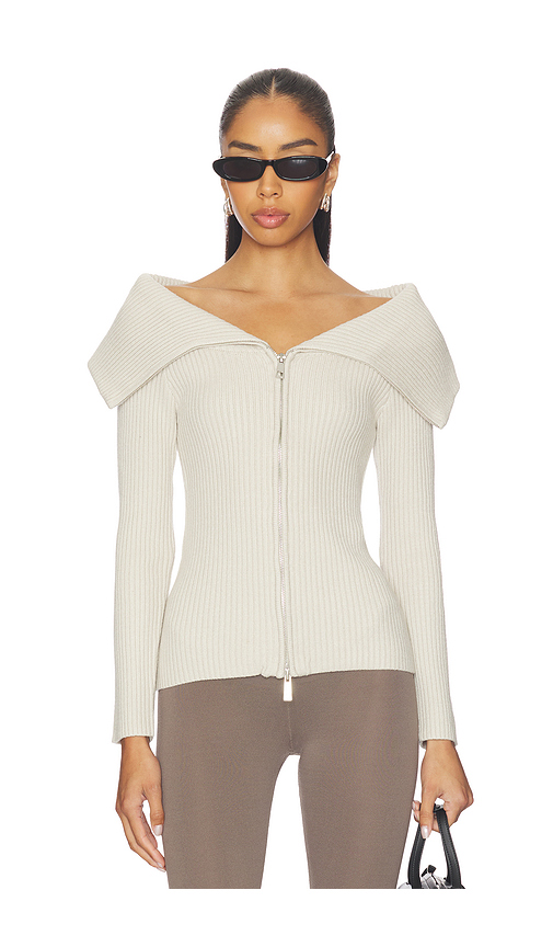 BLANKNYC Zip-up Sweater in Cream. L. Also in M