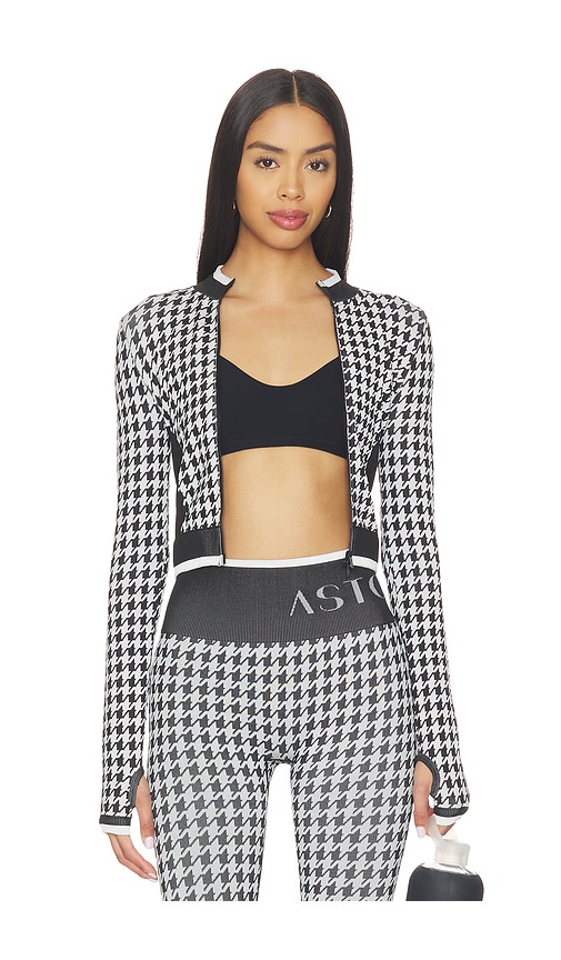 Astoria Seamless Knit Zip Up Jacket in Black,White. - XS also in S, M