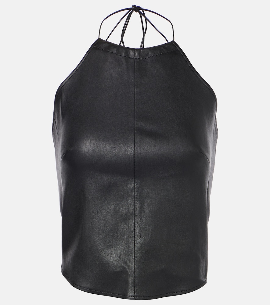 Rosie halterneck leather top