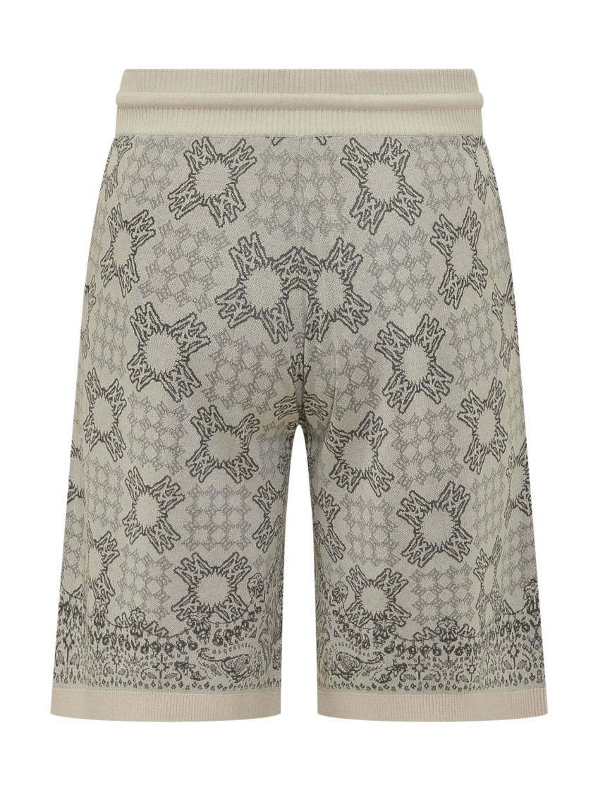 Grey Graphic Print Shorts